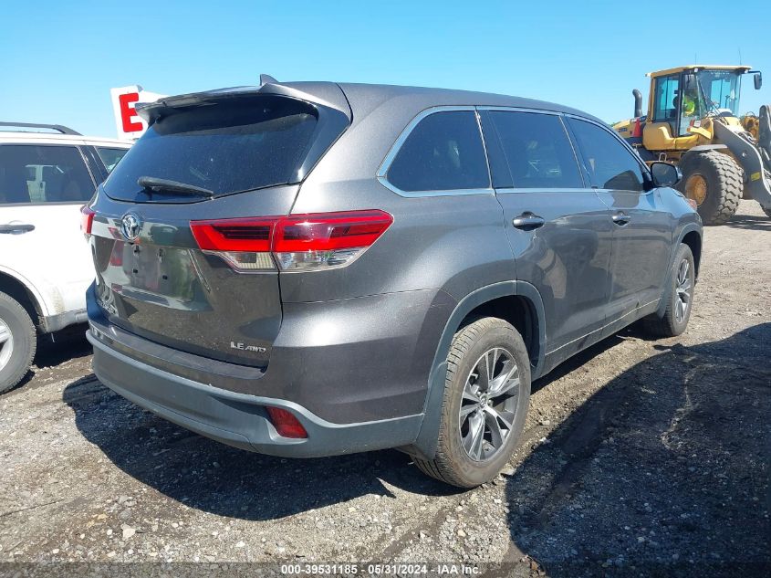 2017 Toyota Highlander Le/Le Plus VIN: 5TDBZRFH5HS361121 Lot: 39531185