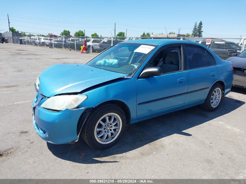 2004 Honda Civic Lx VIN: 2HGES16584H561784 Lot: 39531210