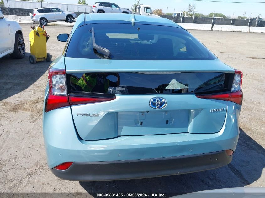 2021 Toyota Prius Le VIN: JTDKAMFU0M3127794 Lot: 39531405