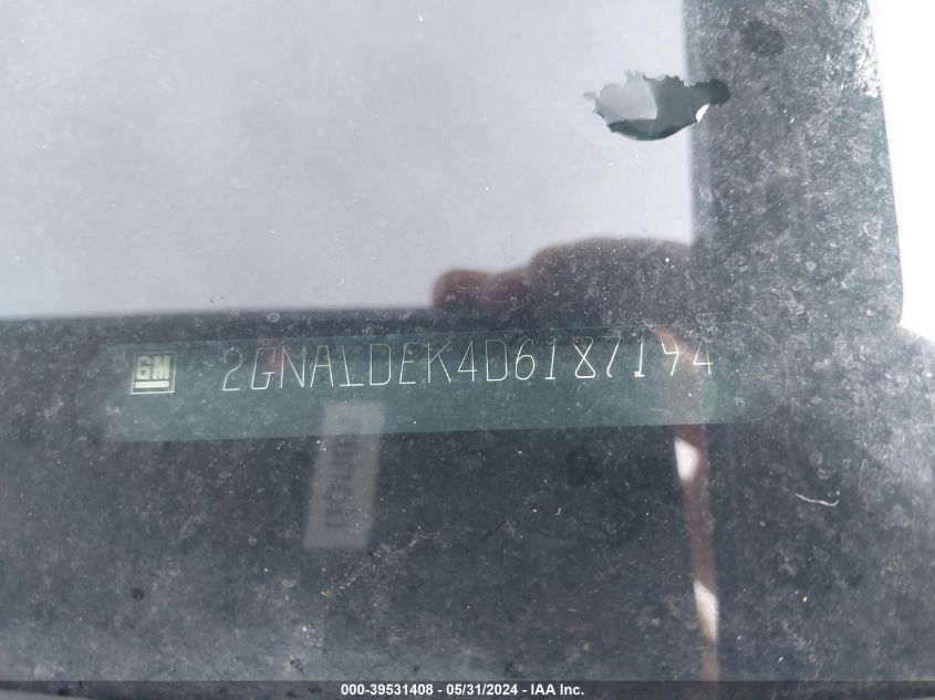 2013 Chevrolet Equinox 1Lt VIN: 2GNALDEK4D6187194 Lot: 39531408