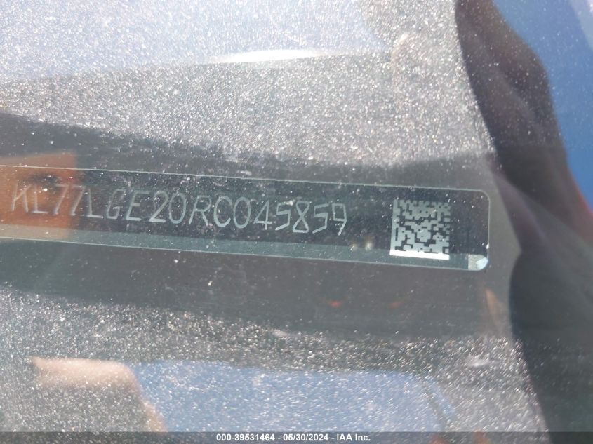 2024 Chevrolet Trax Fwd 1Rs VIN: KL77LGE20RC045859 Lot: 39531464