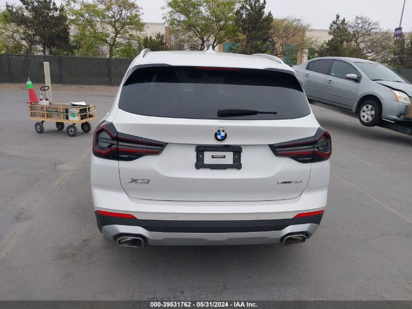 2022 BMW X3 Sdrive30I VIN: 5UX43DP03N9M62401 Lot: 39531762