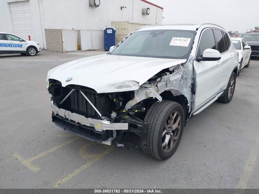 2022 BMW X3 Sdrive30I VIN: 5UX43DP03N9M62401 Lot: 39531762