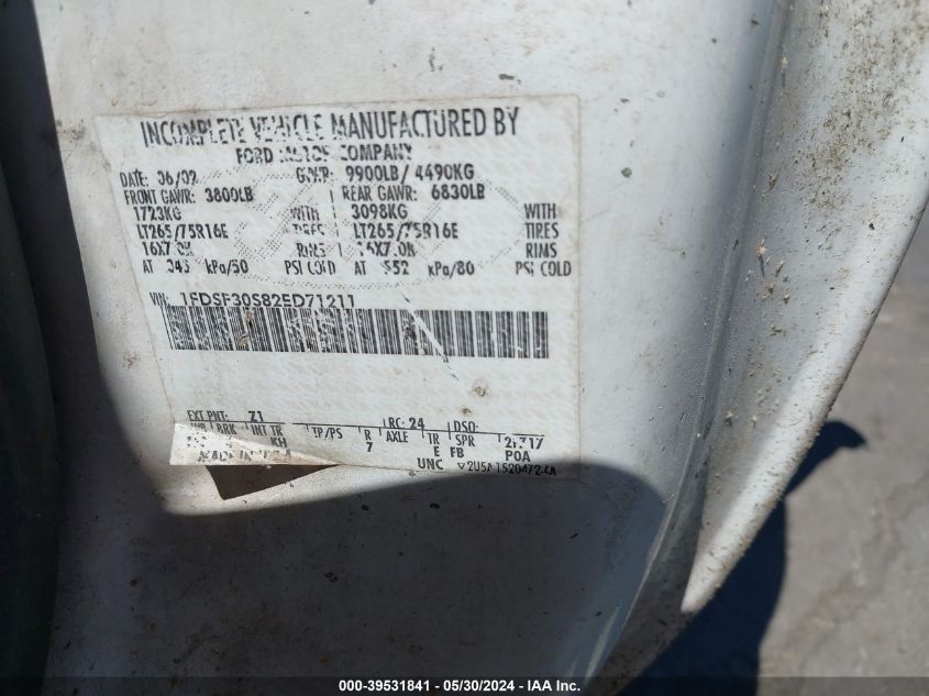 2002 Ford F-350 Xl/Xlt VIN: 1FDSF30S82ED71211 Lot: 39531841