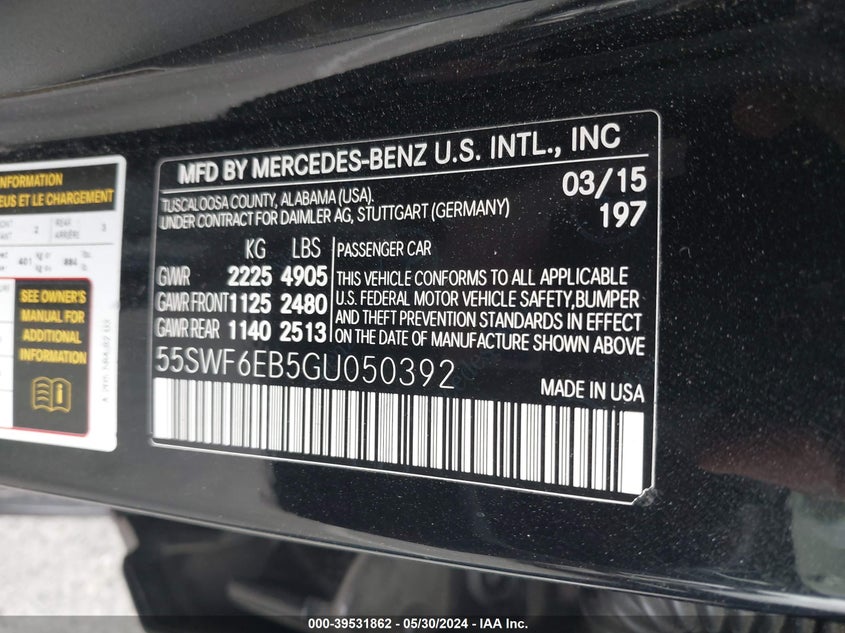 2016 MERCEDES-BENZ C 450 AMG 4MATIC - 55SWF6EB5GU050392