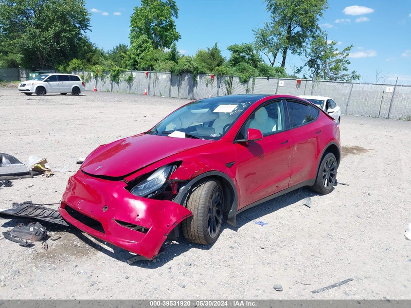 VIN 7SAYGDEE7NF361764 2022 TESLA MODEL Y