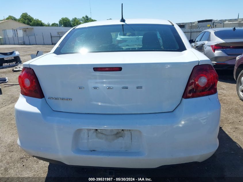 2013 Dodge Avenger Se VIN: 1C3CDZAB8DN643831 Lot: 39531987