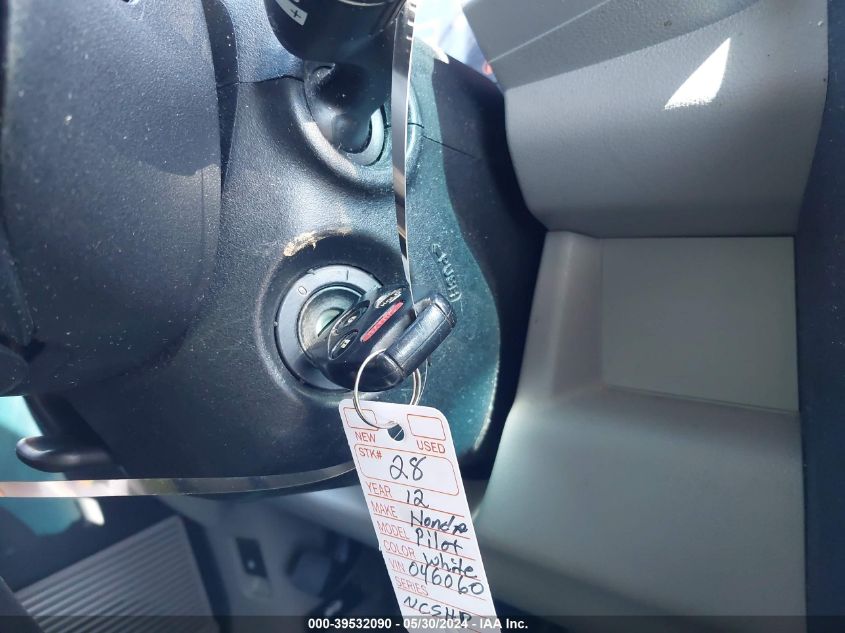 2012 Honda Pilot Touring VIN: 5FNYF4H92CB046060 Lot: 39532090