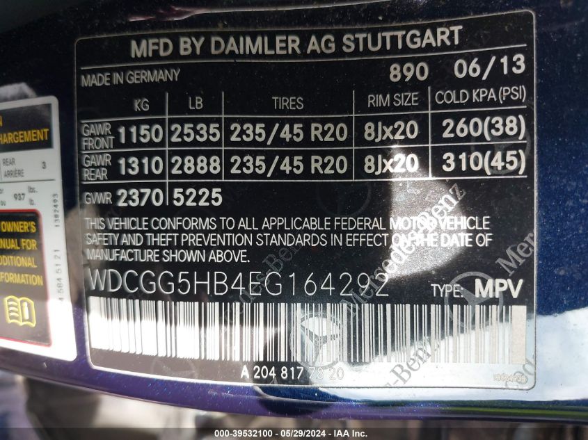 2014 MERCEDES-BENZ GLK 350 - WDCGG5HB4EG164292