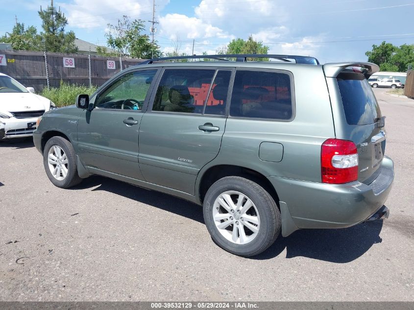 2007 Toyota Highlander Hybrid Limited V6 VIN: JTEEW21AX70041426 Lot: 39532129