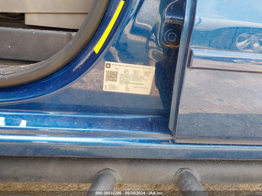 2018 Chevrolet Silverado 1500 2Lt VIN: 3GCUKREC5JG119243 Lot: 39532286