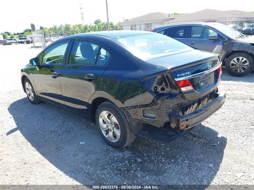 2013 Honda Civic Lx VIN: 19XFB2F5XDE069598 Lot: 39532375