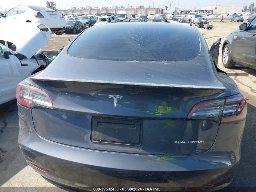 2022 Tesla Model 3 Long Range Dual Motor All-Wheel Drive VIN: 5YJ3E1EB3NF249058 Lot: 39532438