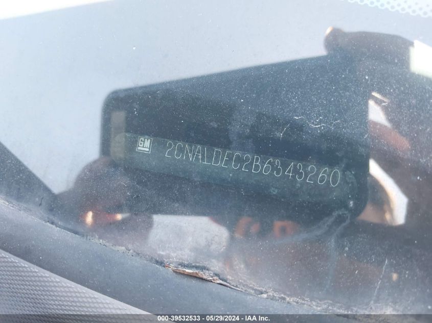 2011 Chevrolet Equinox 1Lt VIN: 2CNALDEC2B6343260 Lot: 39532533