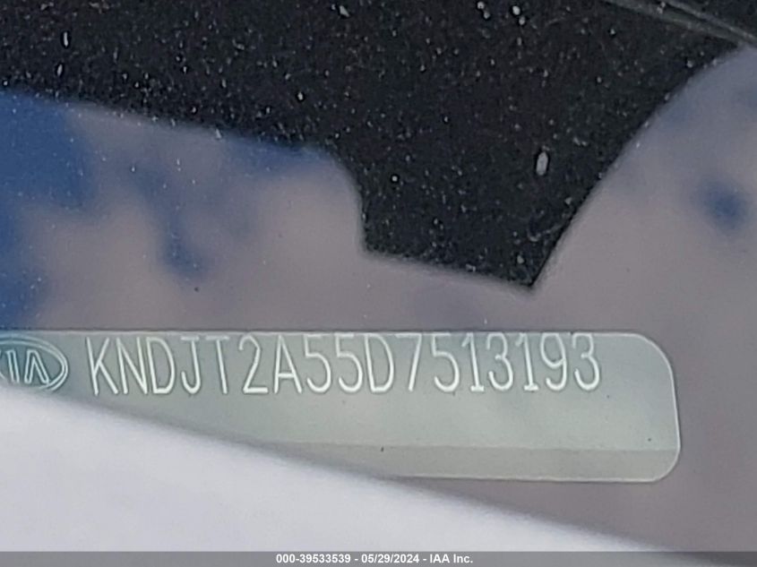 2013 Kia Soul VIN: KNDJT2A55D7513193 Lot: 39533539