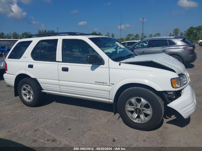 2001 Isuzu Rodeo Ls 3.2L V6/Lse 3.2L V6/S 3.2L V6 VIN: 4S2CK58W914309638 Lot: 39533612