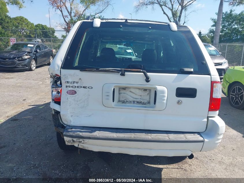 2001 Isuzu Rodeo Ls 3.2L V6/Lse 3.2L V6/S 3.2L V6 VIN: 4S2CK58W914309638 Lot: 39533612