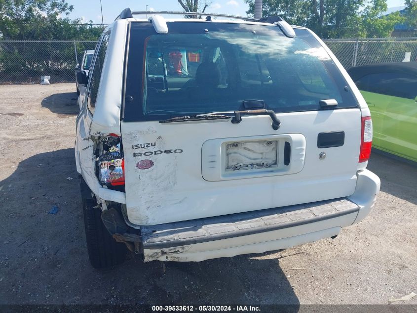 2001 Isuzu Rodeo Ls 3.2L V6/Lse 3.2L V6/S 3.2L V6 VIN: 4S2CK58W914309638 Lot: 39533612