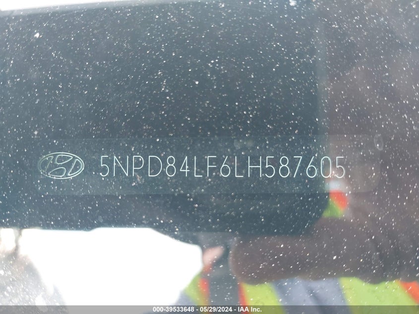 VIN 5NPD84LF6LH587605 2020 HYUNDAI ELANTRA SEL