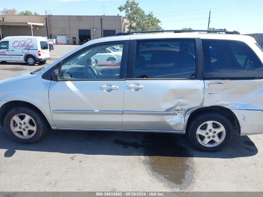 2001 Mazda Mpv Dx/Es/Lx VIN: JM3LW28Y110185590 Lot: 39533662