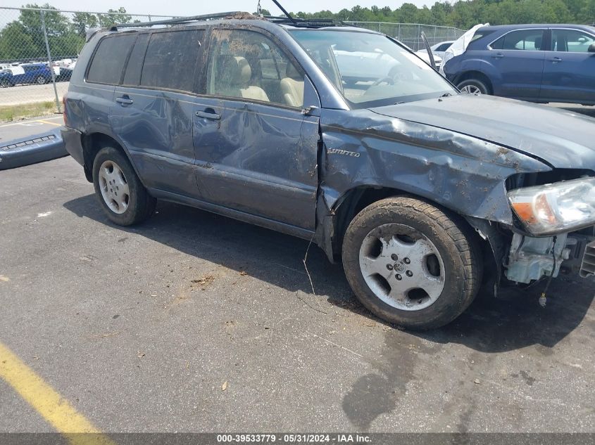 2005 Toyota Highlander Limited V6 VIN: JTEDP21A850081526 Lot: 39533779