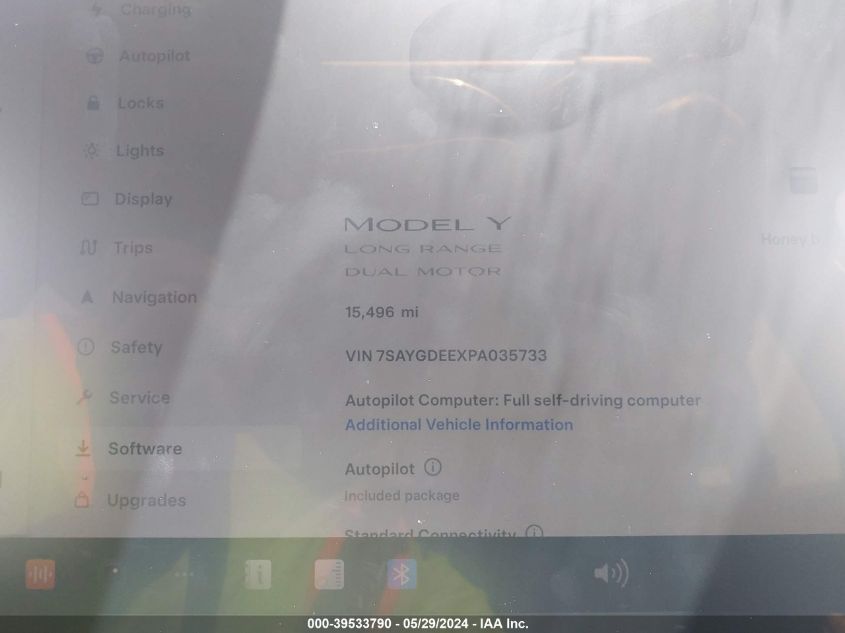 2023 Tesla Model Y VIN: 7SAYGDEEXPA035733 Lot: 39533790