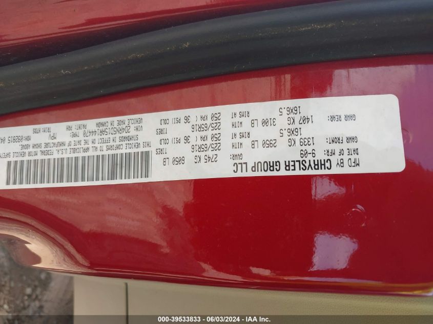 2010 Dodge Grand Caravan Sxt VIN: 2D4RN5D15AR144470 Lot: 39533833