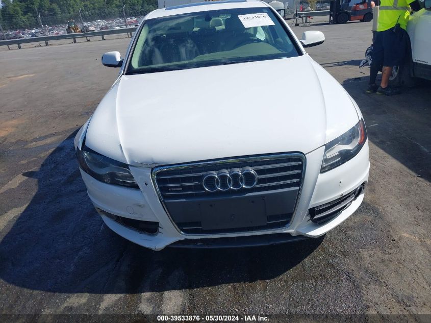 2012 Audi A4 2.0T Premium VIN: WAUHFAFL1CA119406 Lot: 39533876