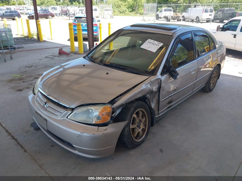 2001 Honda Civic Ex VIN: 1HGES26791L047903 Lot: 39534143