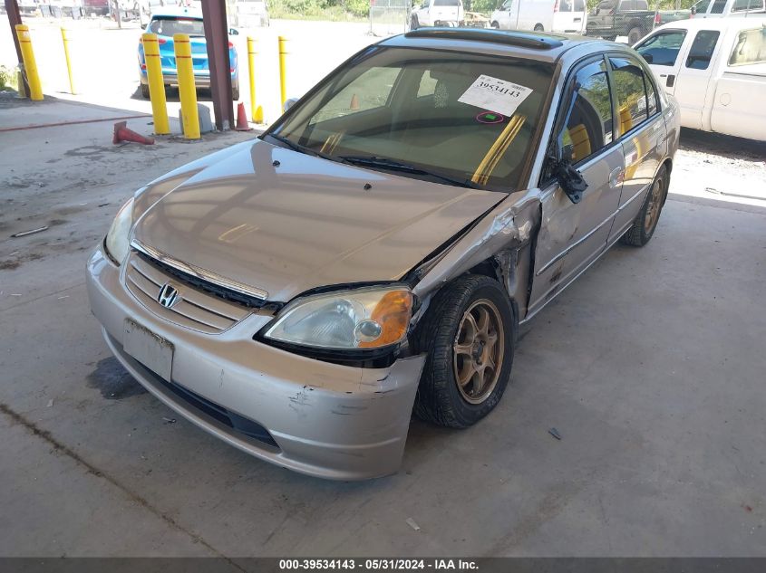 2001 Honda Civic Ex VIN: 1HGES26791L047903 Lot: 39534143