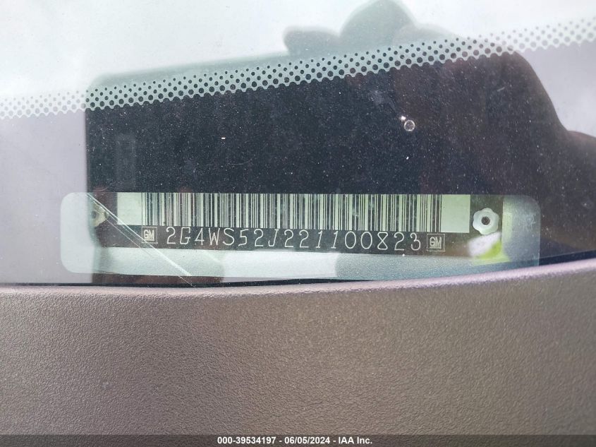 2002 Buick Century Custom VIN: 2G4WS52J221100823 Lot: 39534197