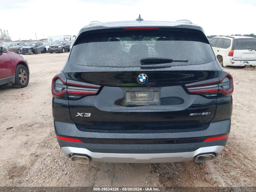 2023 BMW X3 Sdrive30I VIN: 5UX43DP08P9R48155 Lot: 39534326