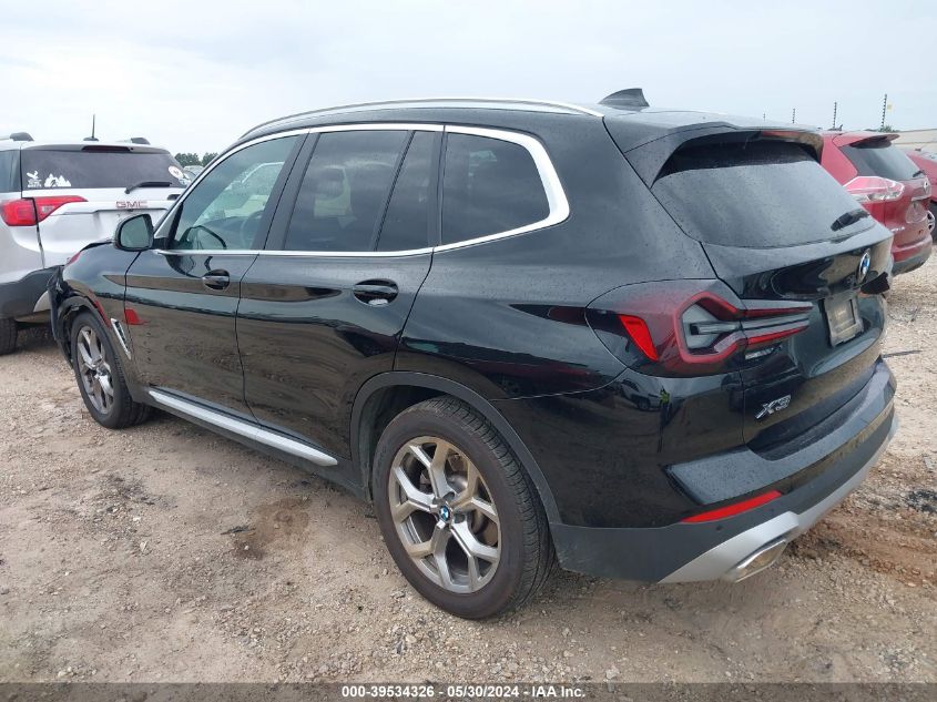 2023 BMW X3 Sdrive30I VIN: 5UX43DP08P9R48155 Lot: 39534326