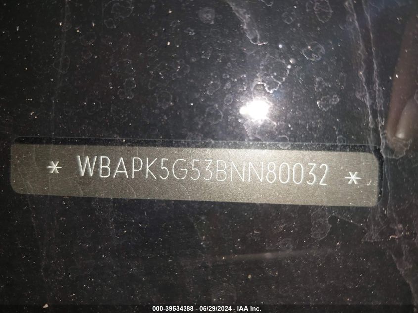 2011 BMW 328I VIN: WBAPK5G53BNN80032