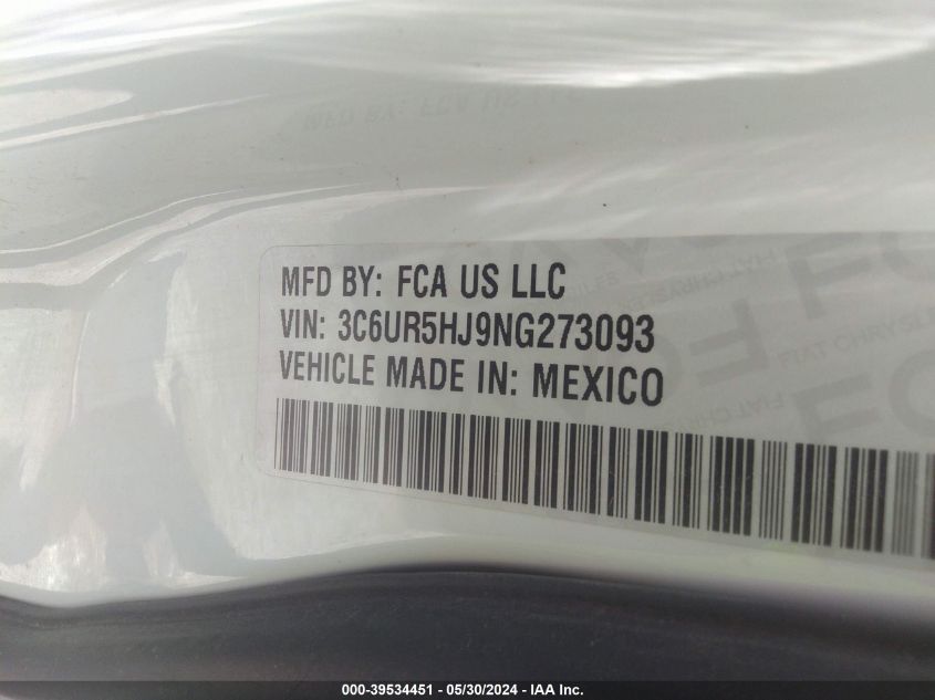 2022 RAM 2500 TRADESMAN - 3C6UR5HJ9NG273093