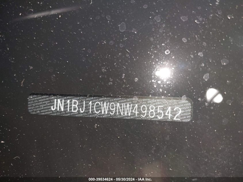 2022 Nissan Rogue Sport Sl Awd Xtronic Cvt VIN: JN1BJ1CW9NW498542 Lot: 39534624