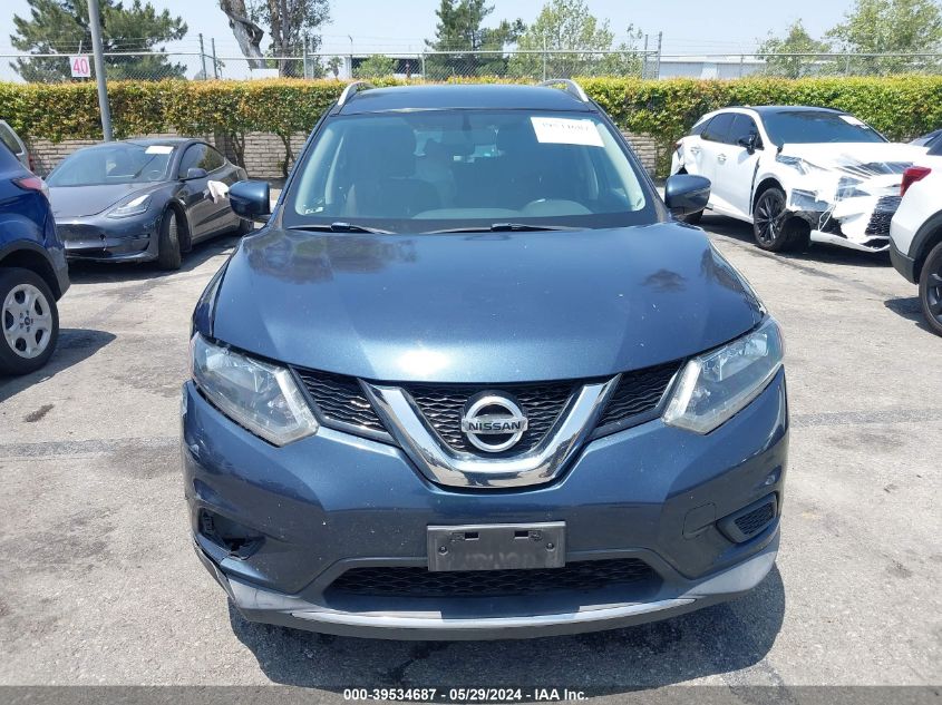 2016 Nissan Rogue Sv VIN: KNMAT2MT9GP716179 Lot: 39534687