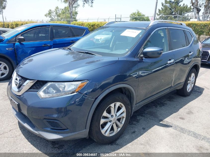 2016 Nissan Rogue Sv VIN: KNMAT2MT9GP716179 Lot: 39534687