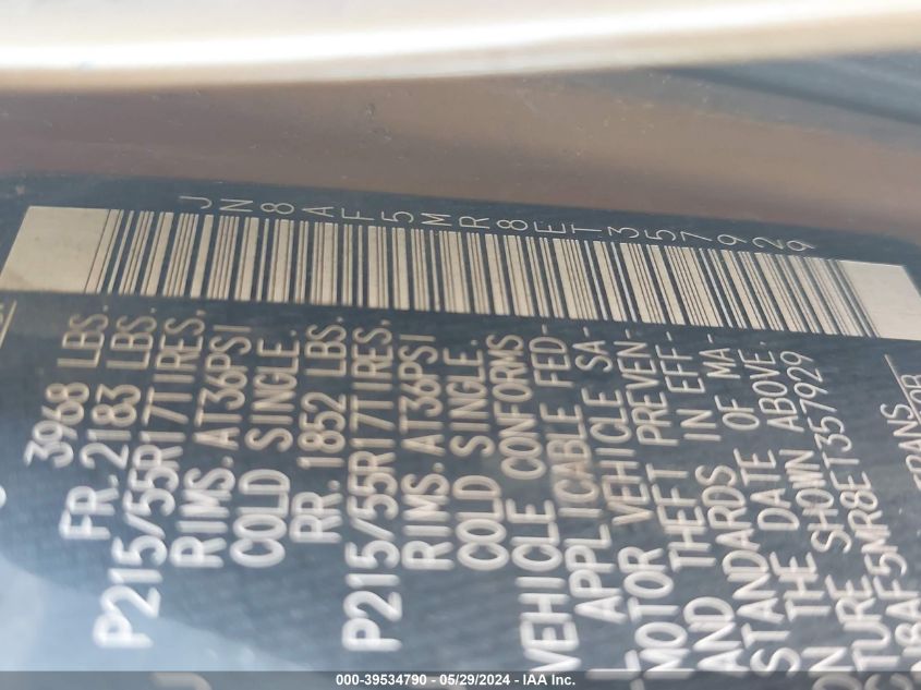 2014 Nissan Juke S VIN: JN8AF5MR8ET357929 Lot: 39534790