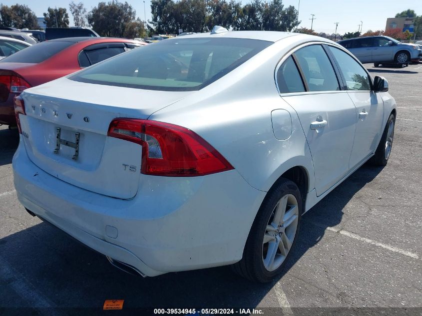 2014 Volvo S60 T5/T5 Platinum/T5 Premier/T5 Premier Plus VIN: YV1612FS3E2293488 Lot: 39534945