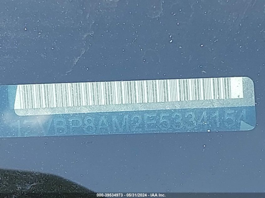 2014 Ford Mustang V6 VIN: 1ZVBP8AM2E5334154 Lot: 39534973