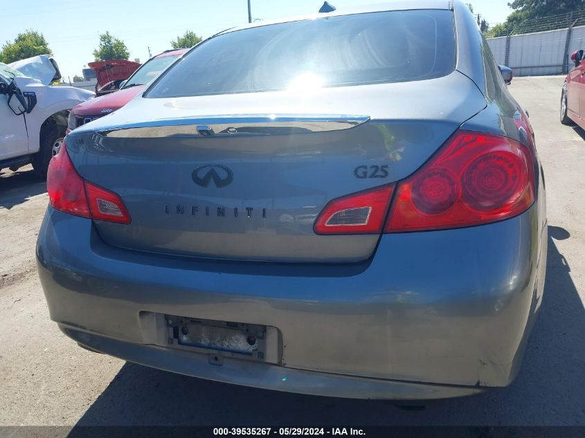 2011 Infiniti G25 Journey VIN: JN1DV6AP7BM601728 Lot: 39535267