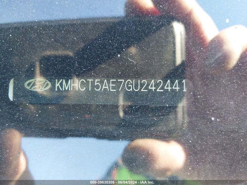 2016 Hyundai Accent Se VIN: KMHCT5AE7GU242441 Lot: 39535305