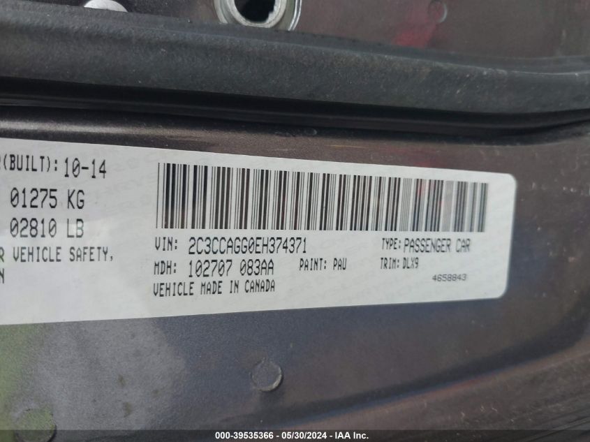 2014 Chrysler 300 300S VIN: 2C3CCAGG0EH374371 Lot: 39535366