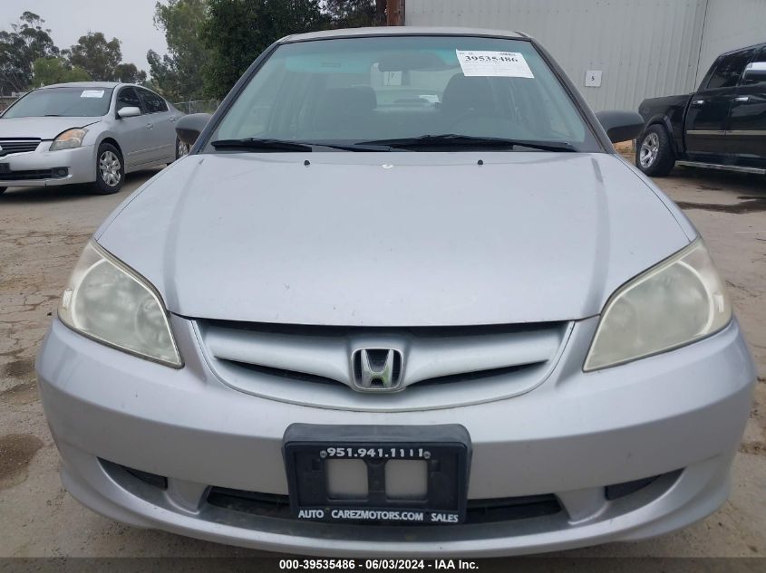 2005 Honda Civic Lx VIN: JHMES16535S000724 Lot: 39535486