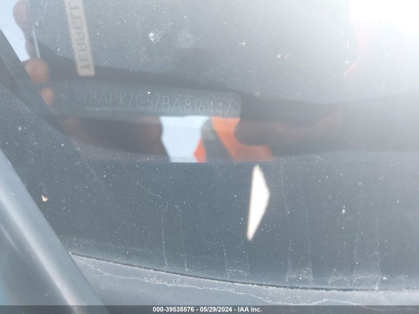 2011 BMW 328I xDrive VIN: WBAPK7C57BA816447 Lot: 39535576