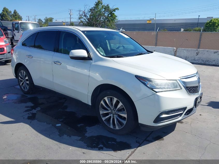 2015 Acura Mdx Technology Pkg W/Entertainment Pkg VIN: 5FRYD3H62FB014413 Lot: 39535580