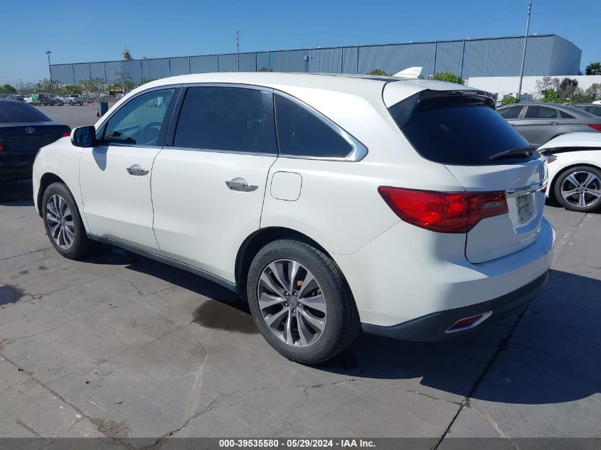 2015 Acura Mdx Technology Pkg W/Entertainment Pkg VIN: 5FRYD3H62FB014413 Lot: 39535580