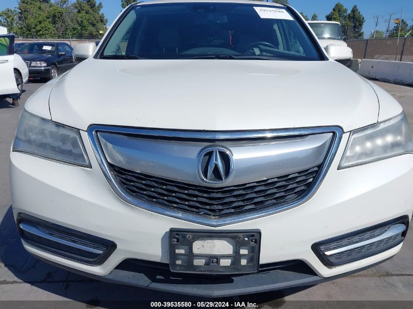 2015 Acura Mdx Technology Pkg W/Entertainment Pkg VIN: 5FRYD3H62FB014413 Lot: 39535580