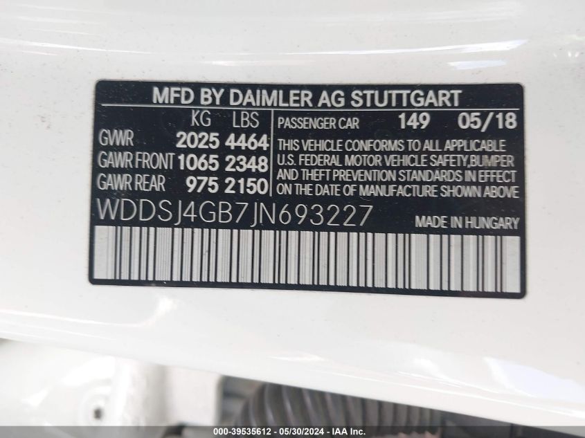 WDDSJ4GB7JN693227 2018 Mercedes-Benz Cla 250 4Matic